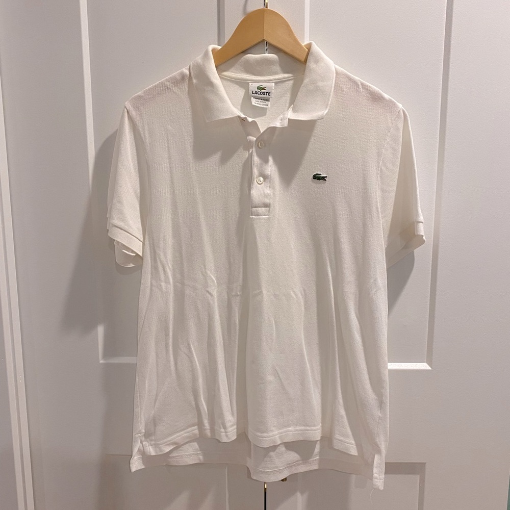 Lacoste 🤩 Mens white polo shirt!
